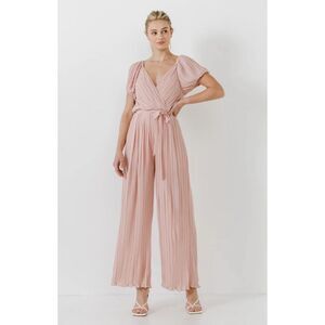 Anthropologie Endless Rose Dusty Pink Surplice Jumpsuit New Small Sold Out Onlin